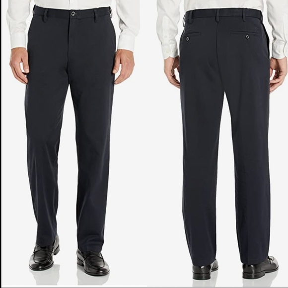 Dockers Premium dark gray pinstripe wool flat front dress pants size 38x32 - Picture 1 of 8
